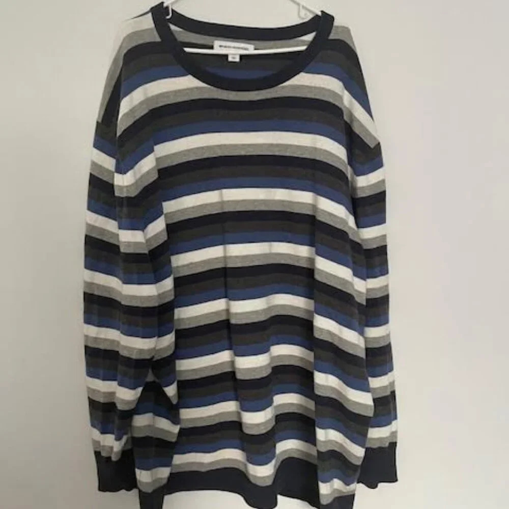 Amazon Essentials Men's Crewneck Sweater Size: 6XLT (Big & Tall)Multicolor Strip